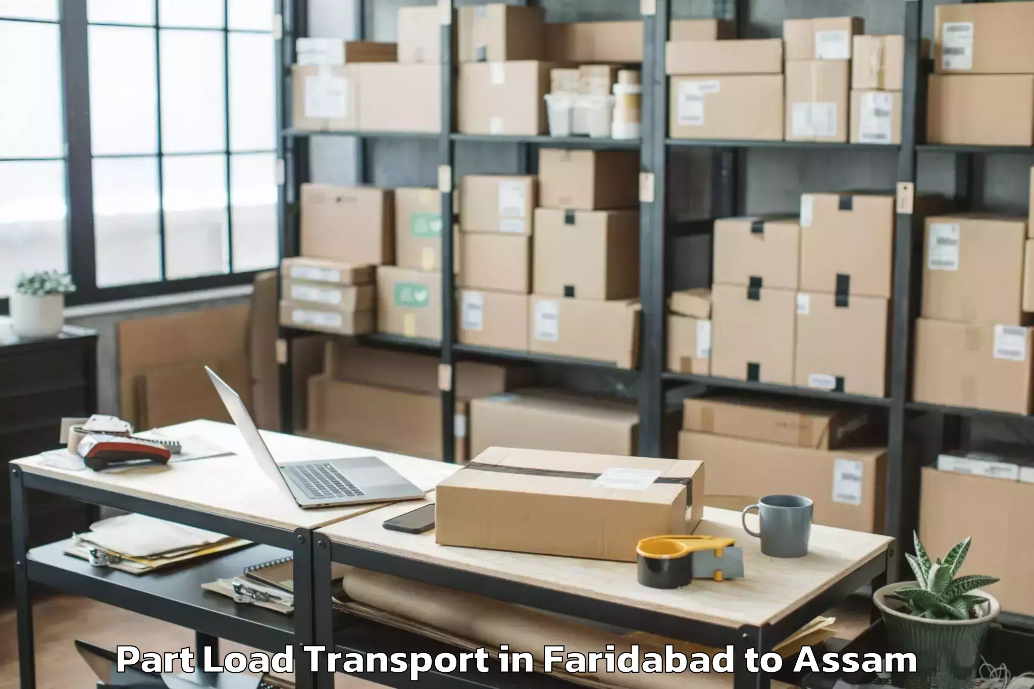 Top Faridabad to Guwahati Airport Gau Part Load Transport Available